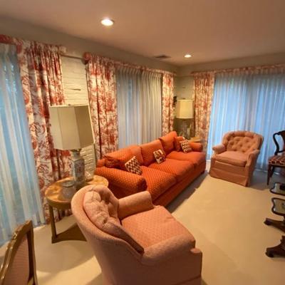 Custom upholstered pair of chairs and sofa
