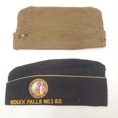 #2214 â€¢ Vintage American Legion Hat and Army Feild Service cap
