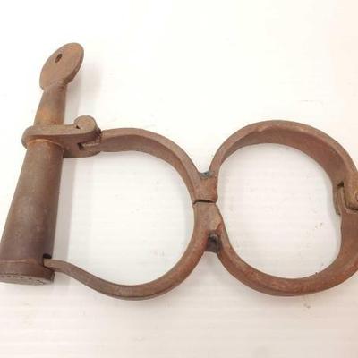 #2230 â€¢ Cast Iron Screw Lock Victorian Handcuffs

