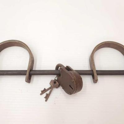 #2228 â€¢ Antique Iron Prison Shackles with Turn Key
