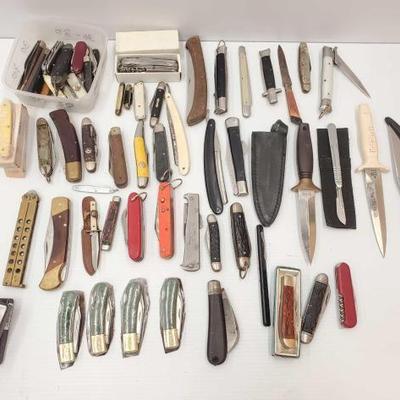 #2046 â€¢ Approx 66 Pocket Knifes, Knifes, Blades
