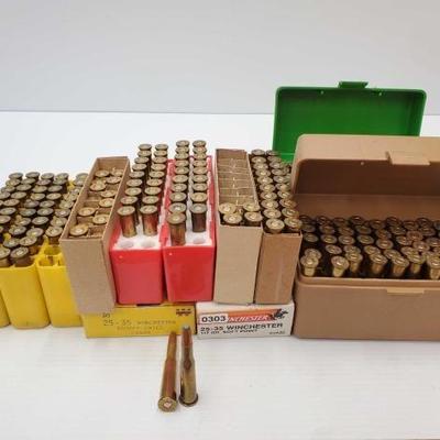 #1460 â€¢ 229 Rounds of 25-35 Win. Ammo and 20 25-35 Win Primed Cases

