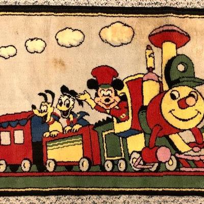 Vtg. Mickey Mouse rug made in Belgium, 1950â€™s. 21 x 34â€