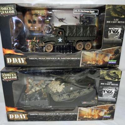 1081	FORCES OF VALOR WWII 1-32 DIECAST METAL LOT OF 2
