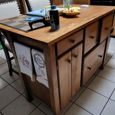 Butcher block style island 