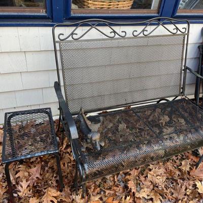 Patio bench and side table