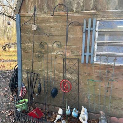 Shepherds hooks and trellis