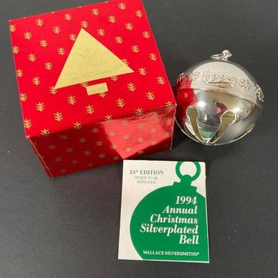 1994 Wallace Silver Sleighbell Ornament