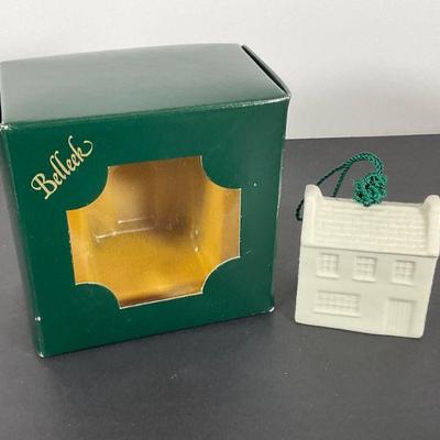 Belleek Porcelain "Clancys Pub" Bell /Ornament