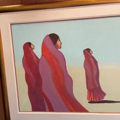 Original R C Gorman oil on canvas 31.5 x 37.5