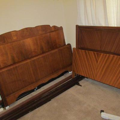 1940's 5-piece bedroom set; 1950's metal twin bed frame