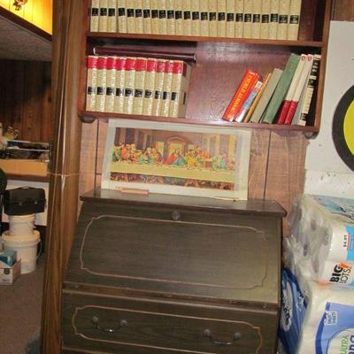 Funk and Wagner's Encyclopedia Set; desk with drawers