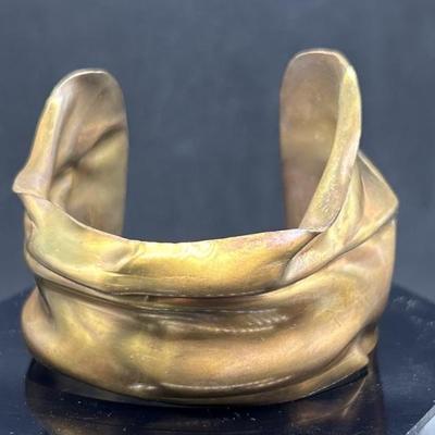 Brass Ribbon Style Cuff Bracelet