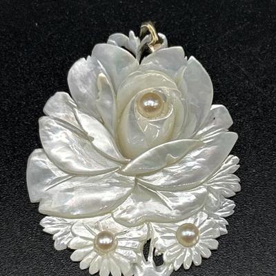 Mother of Pearl Carved Pendant