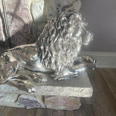 Silver plated Lion Figurine