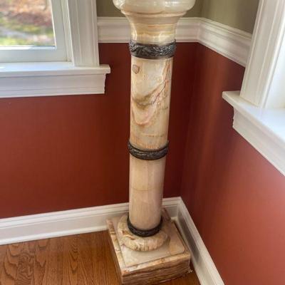 Marble and onyx pedestal
