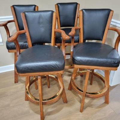 Mikhail Darafeev Game Black Leather Bar Stools