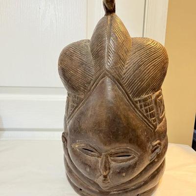 African Wood Carved Mask Secret Women Society 