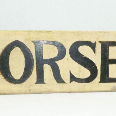 vintage wood HORSES sign