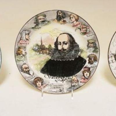 1108	3 ROYAL DOULTON PLATES SHAKESPEARE & THE ADMIRAL, APPROXIMATELY 10 1/2 IN
