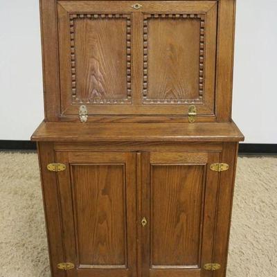 1167	ANTIQUE OAK FALL FRONT SECRTARY, APPROXIMATELY 33 IN X 15 IN X 55 IN
