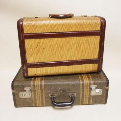 1302	2 VINTAGE SUITCASES, LARGEST APPROXIMATELY 21 IN X 7 IN X 14 IN
