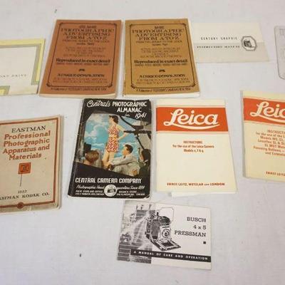 1300	GROUP OF ASSORTED CAMERA MANUALS INCLUDING LEICA
