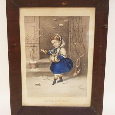 1086	ANTIQUE CURRIER & IVES LITHOGRAPH *LITTLE SNOWBIRD*, APPROXIMATELY 13 IN X 17 IN
