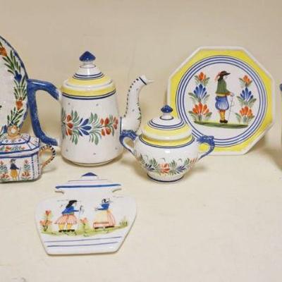 1106	GROUP OF ASSORTED HERIOT QUIMPER, BLUE RIDGE POTTERY & BOSTON TRADING POTTERY
