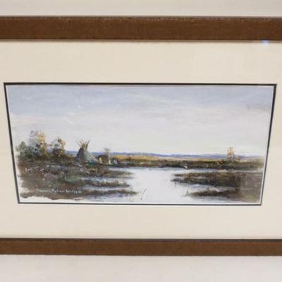 1254	FRAMED PRINT *INDIAN ENCAMPMENT* CHRISTOPHER WILLET, APPROXIMATELY 16 IN X 24 IN OVERALL
