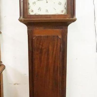 1155	ANTIQUE TALL CASE GRANDFATHERS CLOCK PLATE MARKED WALKER & FINNEMORE, APPROXIMATELY 10 IN X 20 IN X 87 IN HIGH
