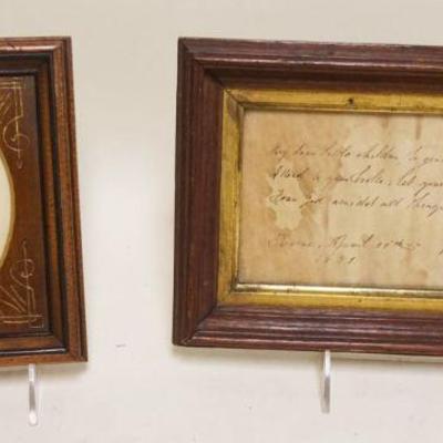 1230	2 MINIATURE WALNUT VICTORIAN FRAMES, LARGEST APPROXIMATELY 8 IN X 11 IN
