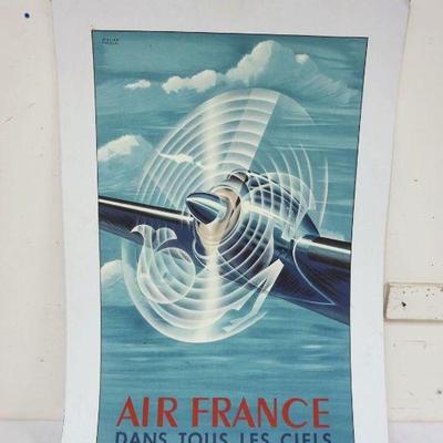 1269	AIR FRANCE TRAVEL POSTER GLUED TO CARDBOARD BACK, APPROXIMATELY 29 IN X 42 IN
