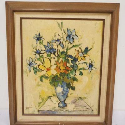 1267	OIL ON CANVAS STILL LIFE ARTIST SIGNED, APPROXIMATELY 23 IN X 27 IN

