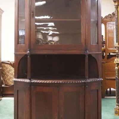 1188	VICTORIAN MAHOGANY 2 PART CORNER CABINET, APPROXIMATELY 31 IN X 81 IN HIGH
