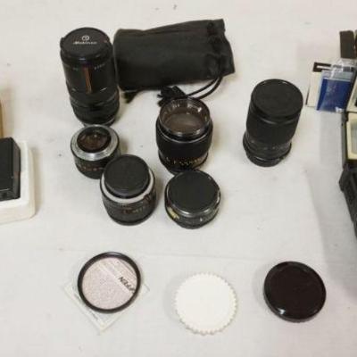 1283	GROUP OF ASSORTED CAMERA LENSES & ATTACHMENTS
