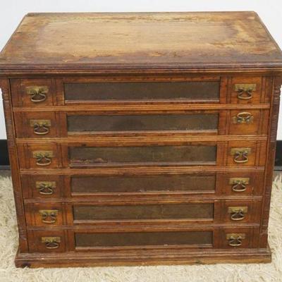 1152	WALNUT VICTORIAN 6 DRAWER SPOOL CABINET, APPROXIMATELY 18 IN X 25 IN X 21 IN HIGH
