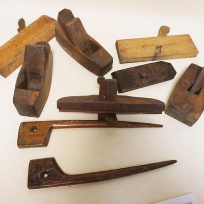 1246	LOT OF ANTIQUE WOOD WORKING TOOLS, AS FOUND
