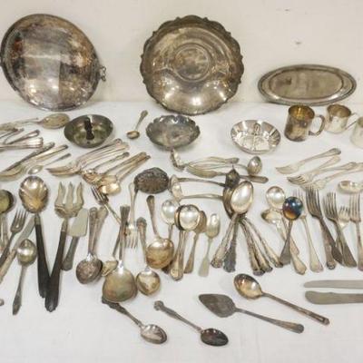 1100	LARGE LOT OF SILVERPLATE FLATWARE & DISHES

