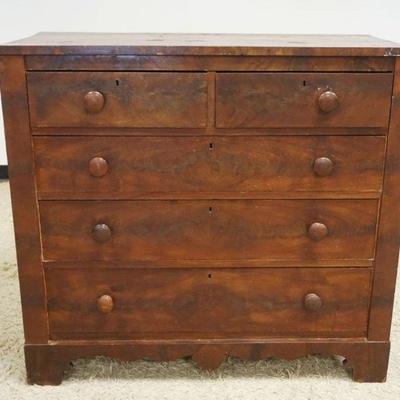 1190	MAHOGANY EMPIRE 5 DRAWER CHEST, APPROXIMATELY 43 IN X 21 IN X 38 IN HIGH
