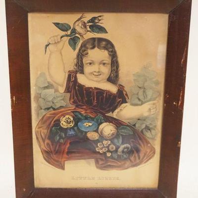 1087	ANTIQUE CURRIER & IVES LITHOGRAPH *LITTLE LIZZIE*, APPROXIMATELY 13 IN X 17 IN
