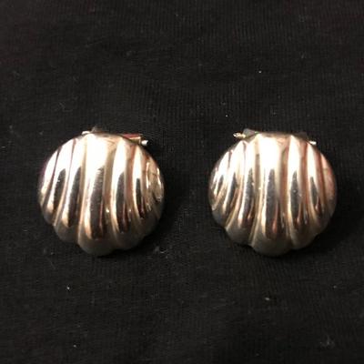 Sterling silver seashell clip earrings