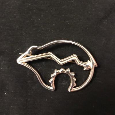 Sterling silver bear pin