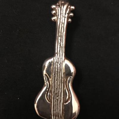 Sterling silver guitar pin made in Israel
