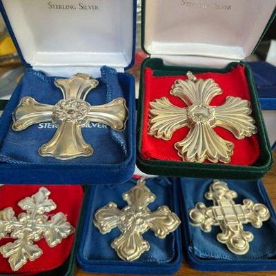 Sterling Christmas Cross Ornaments