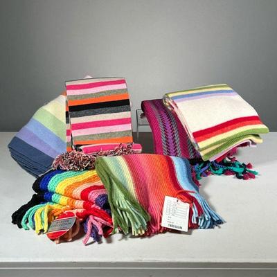 (6PC) [NWT] WOMEN'S SCARVES | Striped rainbow and colorful winter scarves, all new with tags, including: Anthropologie striped scarf with...