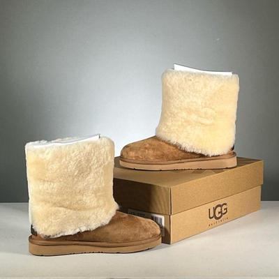 [NWT] UGG PATTEN BOOTS | Ugg Australia chestnut brown tall boots with cream fur, women's size 8.
