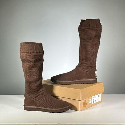 [NWT] KNIT UGGS | Ugg Australia pocket knit tall boots in chocolate brown, women's size 9.