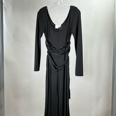 SOPHIE SITBON PARIS LONG DRESS | Sophie Sitbon long sleeve black dress. Black long sleeve long dress with center slit in back and front,...