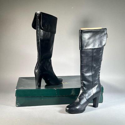 [NEW] RALPH LAUREN BOOTS | Women's tall black heeled boots, 